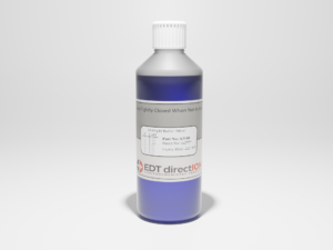 Image showing a bottle of blue pH 10 buffer solution.
