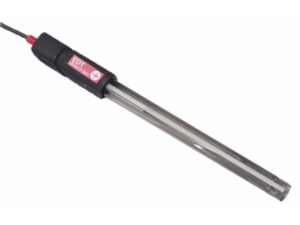 Image showing a pH electrode with a protective skirt.