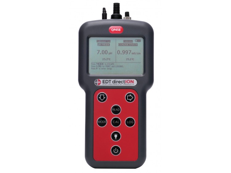 An image showing a combined pH and conductivity meter.