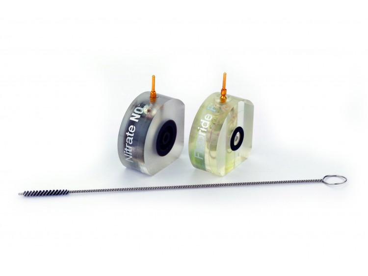 Image showing a Nitrate Flow Cell and a Fluoride Flow Cell.