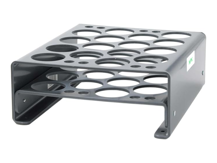 An image showing a different angle of the sample rack.