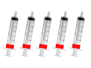 An image showing five 5ml Syringe B