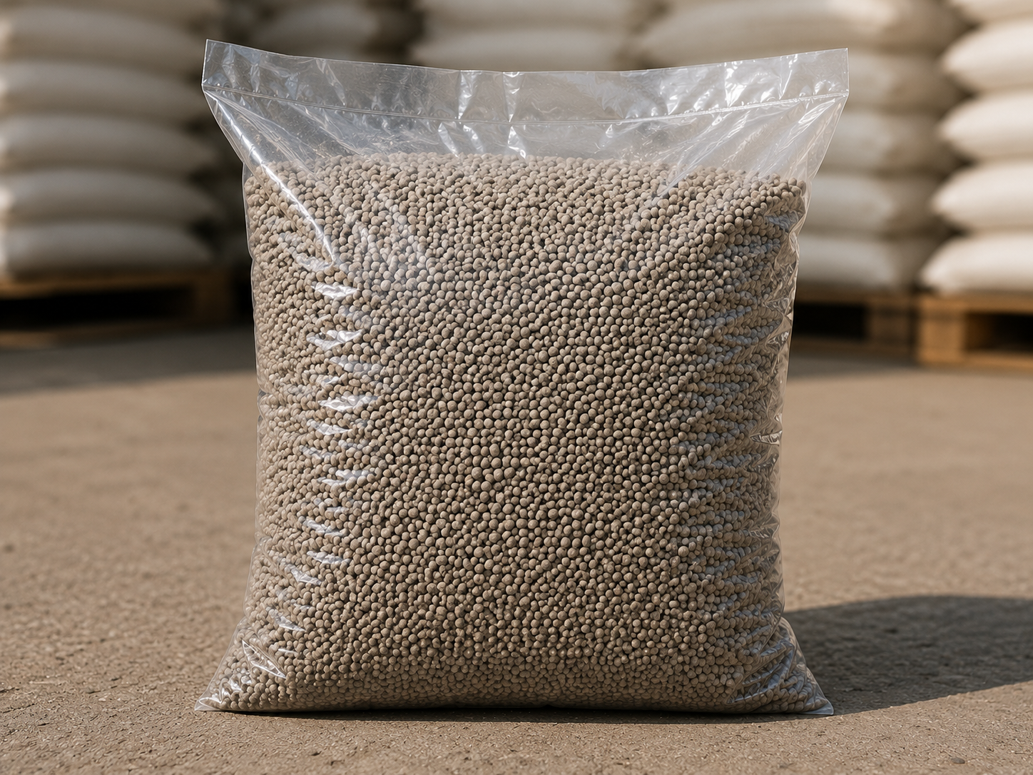 An image showing some solid fertiliser pellets.