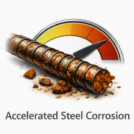 Accelereated Steel Corrosion icon displaying corroded steel