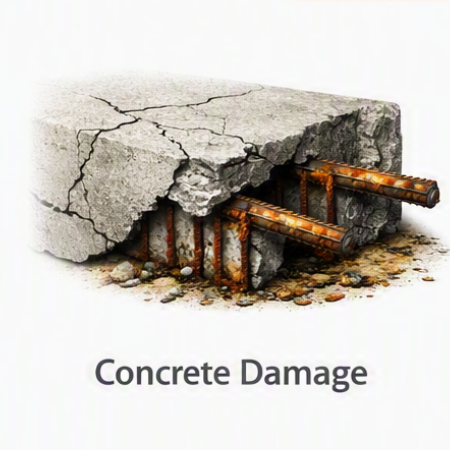 Concrete Damage icon displaying corroded steel