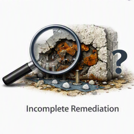 Incomplete Remediation icon displaying corroded steel