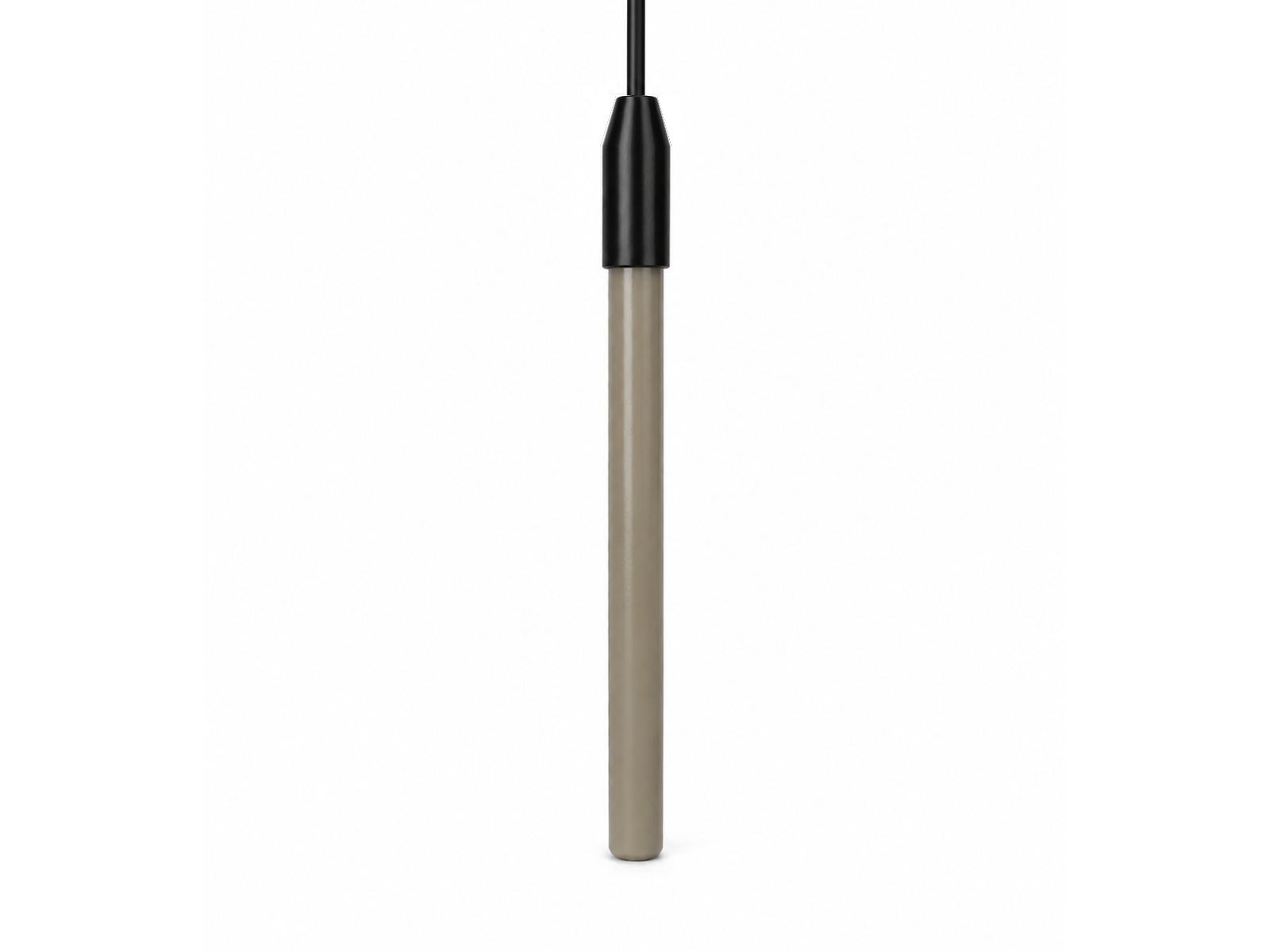 A light brown reference electrode with a black cap on a white background.